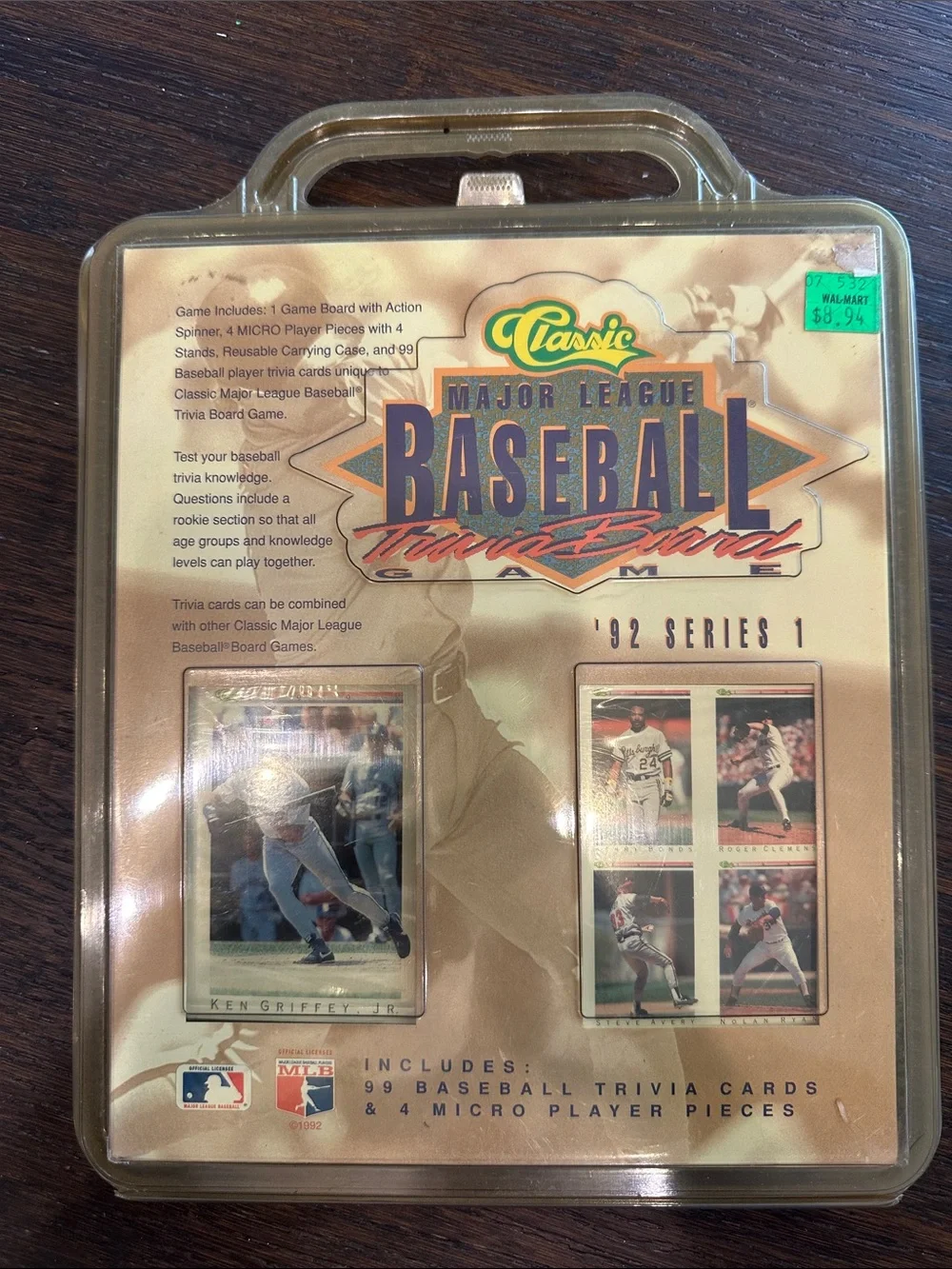 Classic Tan and Gold Major League Baseball Trivia Carrying Case
